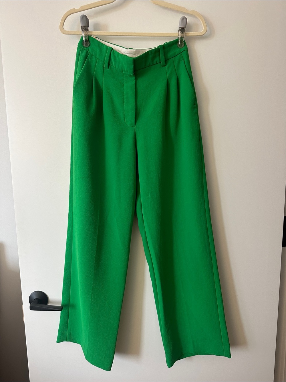 Aritzia Bright Green Wide-Leg Trousers